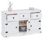 Buffet RURAL Blanc - Bois massif - 125 x 76 x 40 cm