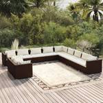 Salon de jardin (lot de 11) 3013637-19 Marron - Blanc - Métal - Polyrotin - 70 x 61 x 70 cm