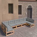 Garten-Lounge-Set (7-teilig) 3009749-2 Grau - Holz