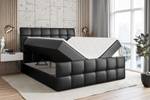 Boxspringbett BRUGO-Z Hochglanz Schwarz - Breite: 160 cm - H3