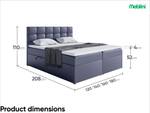 Boxspringbett Tapo 1 Graphit - Breite: 180 cm - H3