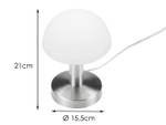 Touch Tischleuchte Glas, Höhe 21cm Silber - Weiß - Glas - Metall - 15 x 21 x 15 cm