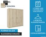 FURNIX Armoire Eliza 4D Imitation chêne clair - Imitation chêne de Sonoma