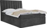 Boxspringbett mit Topper AMILA Steingrau - Breite: 200 cm - H4