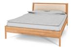 Bett mit Polsterkopfteil INA Beige - Kernbuche - 140 x 200 cm