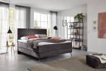 Boxspringbett SINDAR Bett Stoff Anthrazit - Silber - Breite: 202 cm - Silber