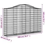 Panier de gabion 3017642-8 (lot de 14) 30 x 140 cm