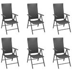 Salle à manger (lot de 7) 3060055 Noir - Bois manufacturé - Métal - Matière plastique - 90 x 74 x 150 cm