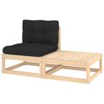 Garten-Lounge-Set (2-teilig) Schwarz - Holz