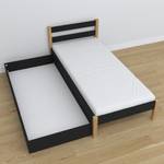 Einzelbett N01 mit Schublade Schwarz - Eiche - 120 x 180 cm