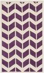Teppich Brenna Violett - Weiß - Textil - 90 x 2 x 150 cm