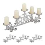 Chandelier 5 bras antique en lot de 4 Marron foncé - Blanc