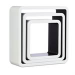 Hängeregal Cube 3er Set Schwarz - Weiß - Holzwerkstoff - 30 x 30 x 10 cm