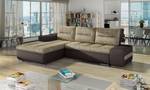 Ecksofa OVIATO Beige - Braun - Ecke davorstehend links