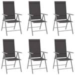 Gartenstühle 6er Set D7425 Schwarz - 73 x 107 x 54 cm