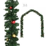 Weihnachtsgirlande 297896 (4er Set) Gold - Grün - Rot - Kunststoff - 1 x 1 x 270 cm