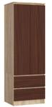 Kleiderschrank S60 2T 2S CLP Eiche Sonoma Dekor - Wenge Dekor