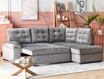 Ecksofa VARNAMO Grau - Silber - Textil - 227 x 92 x 184 cm