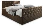 Boxspringbett MANDI Braun - Textil - 140 x 98 x 214 cm