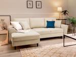 Schlaf-Ecksofa + Box MOGHAN 4 Sitzplätze Beige