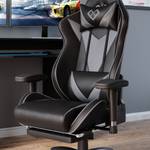 Chaise de gamer Alpha noir/gris Gris - Cuir synthétique - 70 x 135 x 59 cm