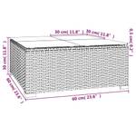 Garten Couchtisch 3010872 Braun - Metall - Polyrattan - 60 x 30 x 60 cm