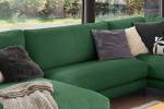 Sofa CARA Wohnlandschaft U-Form Cord Smaragdgrün