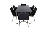 Essgruppe Pippi 19 (7-teilig) Schwarz - Massivholz - 90 x 75 x 190 cm