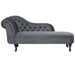 Chaiselongue NIMES Schwarz - Grau - Armlehne davorstehend rechts - Ecke davorstehend links - Textil