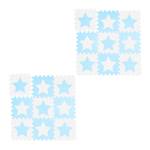 18x pièces de tapis de jeu blanc-bleu Bleu clair - Blanc