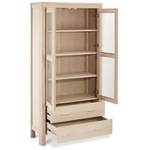 Armoire vitrine Paris Chêne Blanc Marron - Bois massif - 100 x 190 x 42 cm