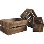 Kisten aus gealtertem Holz (3er-Pack) Massivholz - 1 x 1 x 1 cm