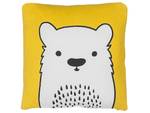 Coussin décoratif WARANASI Noir - Blanc - Jaune - Nombre de pièces dans le lot : 1