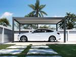 Freistehender Carport Grau - Metall - 300 x 255 x 530 cm