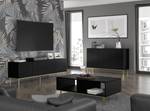 Meuble TV RavennaC 200x42x58 Noir - Noir brillant - Doré