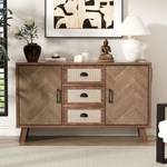 Sideboard FAN AGD66 Braun - Holzwerkstoff - Massivholz - 40 x 80 x 120 cm