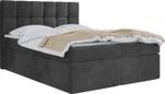 Boxspringbett mit Topper ARTENO Dunkelgrau - Breite: 200 cm - H3