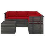 Gartensitzgruppe K5429(6-tlg) Rot - Massivholz - 72 x 65 x 60 cm