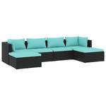 Garten-Lounge-Set (6-teilig) 3013633-1 Schwarz - Blau