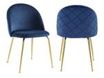 Chaise MELBOURNE Lot de 2 Bleu - Lot de 2