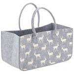 Sac à bûches en feutrine 50 x 25 cm Gris