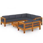 Garten-Lounge-Set (8-teilig) 3006534-7 Grau - Massivholz - Holzart/Dekor - 60 x 25 x 100 cm