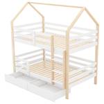 Etagenbett HomeyZoom Ⅰ Beige - Weiß - Holzwerkstoff - Massivholz - Holzart/Dekor - 97 x 206 x 206 cm