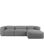 Ecksofa BUFFO 5-Sitzer Silber / Grau - Silbergrau - Breite: 297 cm - Armlehne beidseitig montierbar - Ecke davorstehend rechts - Ottomane davorstehend rechts