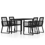 Salle à manger (lot de 5) 3013389-1 Noir - Métal - 70 x 74 x 140 cm