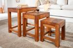 Beistelltisch MONSOON 3er Set Braun - Massivholz - Holzart/Dekor - 45 x 45 x 30 cm