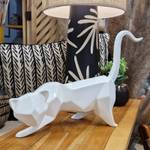 Statue chat cubique L43 cm - WHITE CAT Blanc - Porcelaine - 43 x 29 x 13 cm