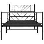 Bettgestell mit Kopf und Fußteil X857 Schwarz - Metall - 85 x 90 x 207 cm