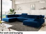 Ecksofa Carl U-Form Blau