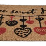 Paillasson coco Home Sweet Home Noir - Marron - Rouge - Fibres naturelles - Matière plastique - 60 x 2 x 40 cm